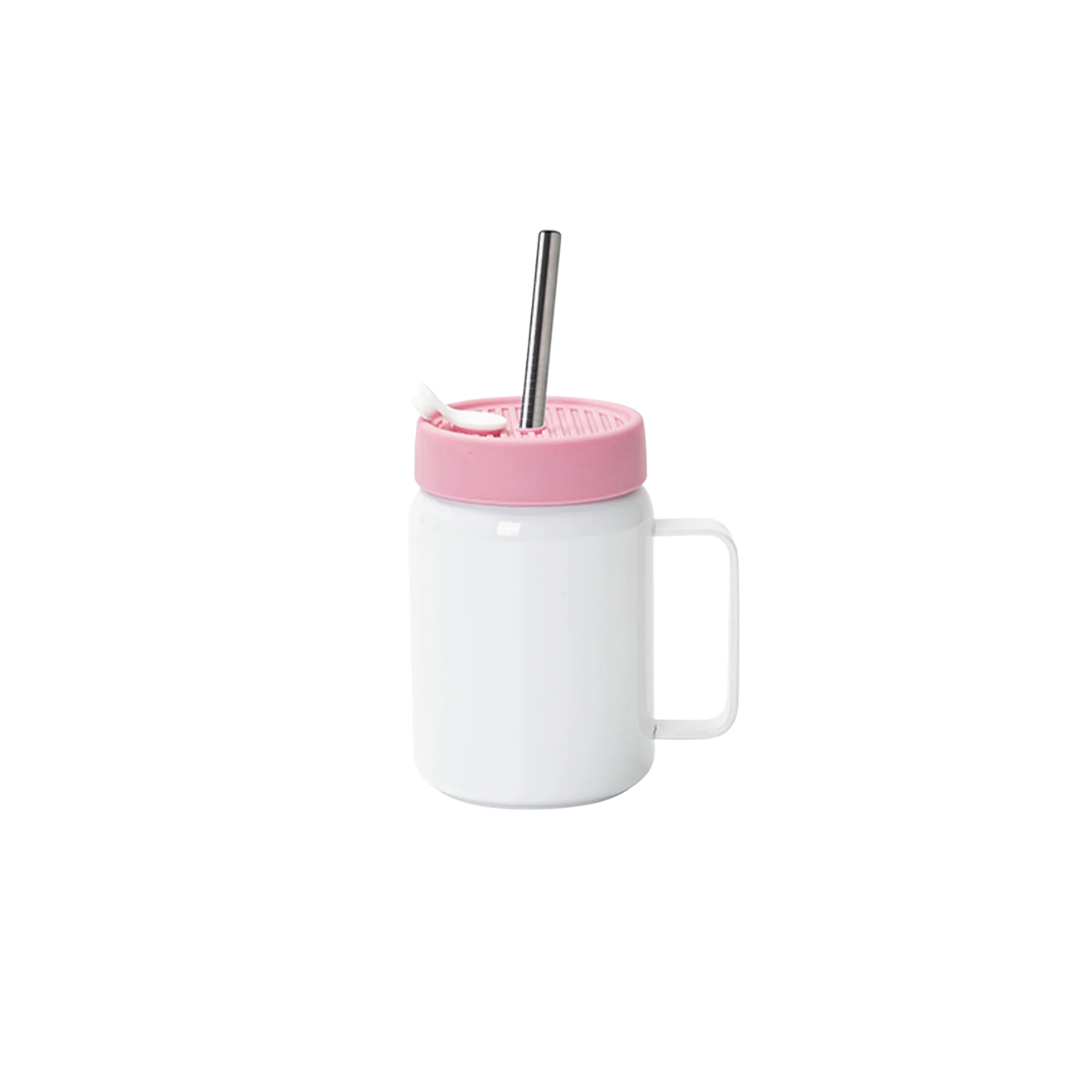 ULTIMA STAINLESS STEEL MASON JAR w/ HANDLE AND SILICONE LID - 160 OZ