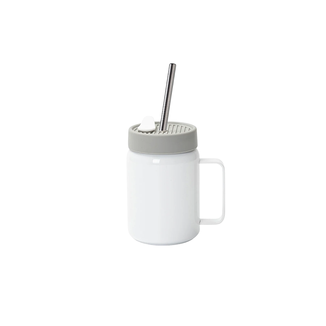 ULTIMA STAINLESS STEEL MASON JAR w/ HANDLE AND SILICONE LID - 160 OZ