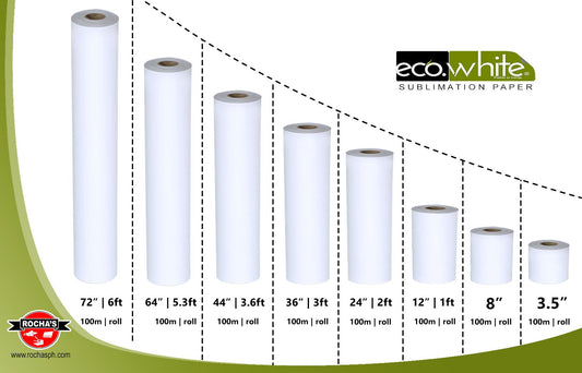 ECOWHITE SUBLIMATION PAPER BY ROLL - 100 METERS