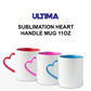 ULTIMA SUBLIMATION HEART HANDLE MUG 11 OZ