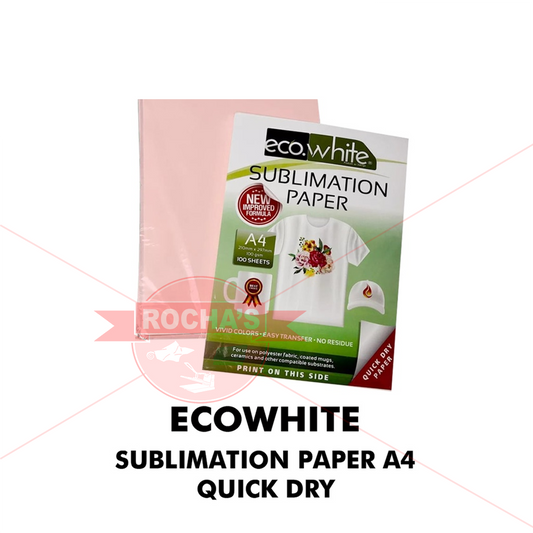 ECOWHITE SUBLIMATION PAPER A4 SIZE - QUICK DRY