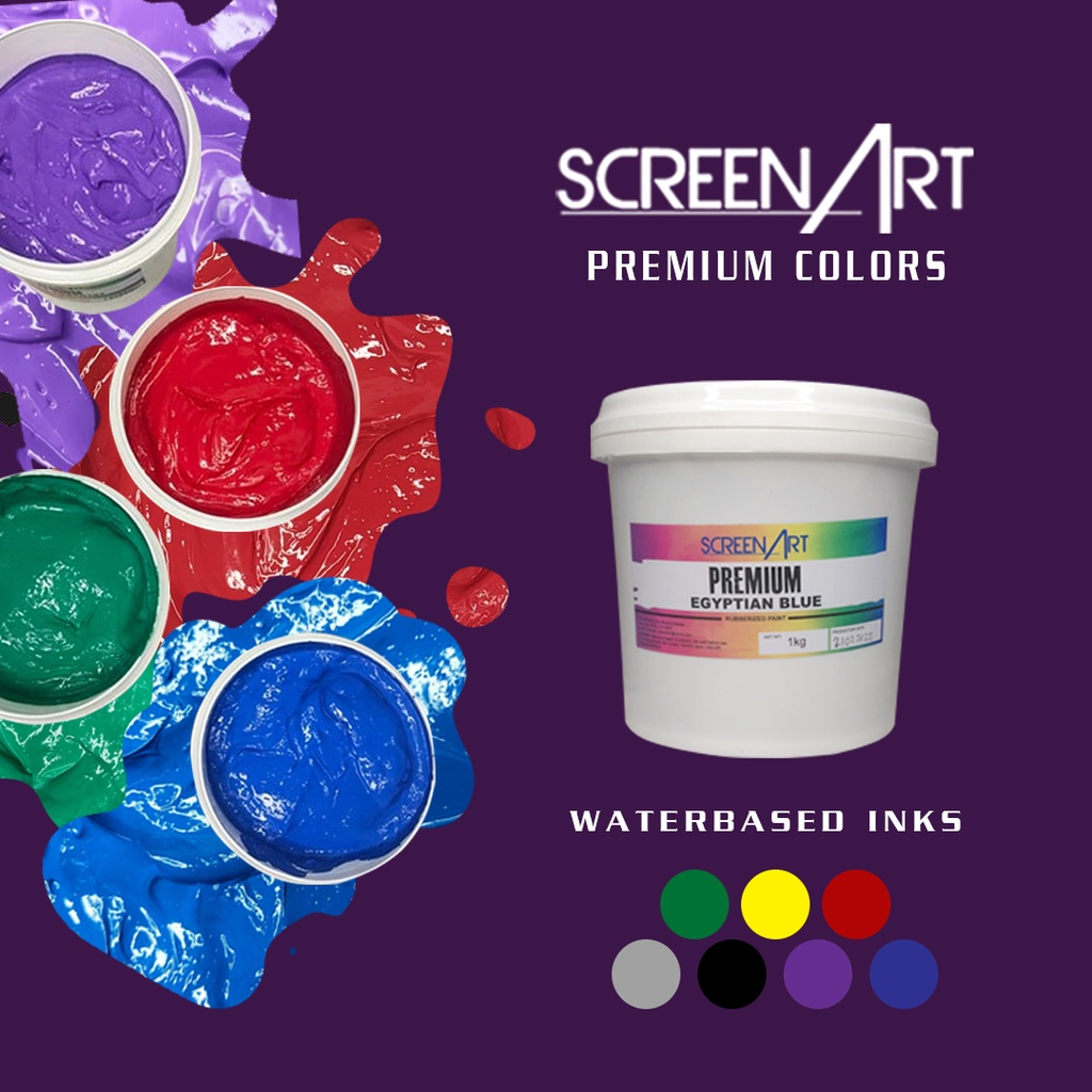 SCREENART PREMIUM COLORS WATER-BASED INKS - 1000GRAMS (SCREEN PRINTING)
