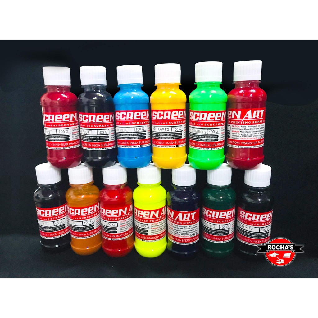 SCREENART PIGMENT COLORANT WATER-BASED INKS - 100 ML (SCREEN PRINTING)